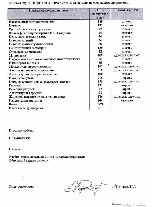 Образец справки об обучении