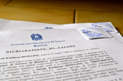 Dichiarazione di valore для Италии